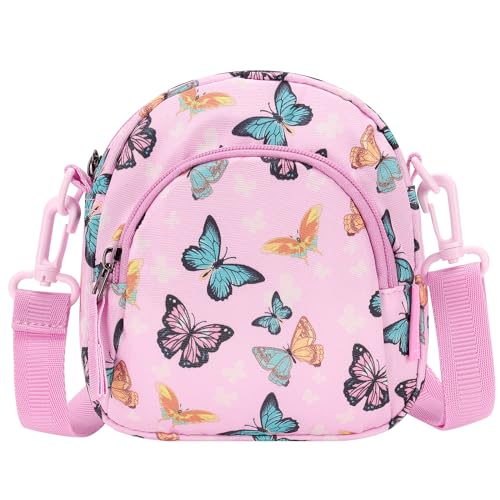 Choco Mocha Little Girls Purse for Kids 4-6 6-8 Girls Crossbody Purses for Kids Crossbody Bag Toddler Purse 2 3 4 year old, Butterfly Pink - Image 1