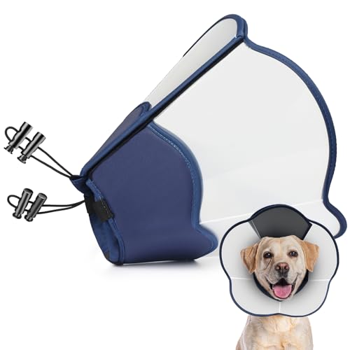 TZBEINN Hard Heavy Plastic Dog Cone Collar Alternative for Lab Golden GSD SmallMedium Sized After Surgery Large Adjustable Recovery Cone AntiLick Elizabethan Protective Cone of Shame for Healing - Image 1