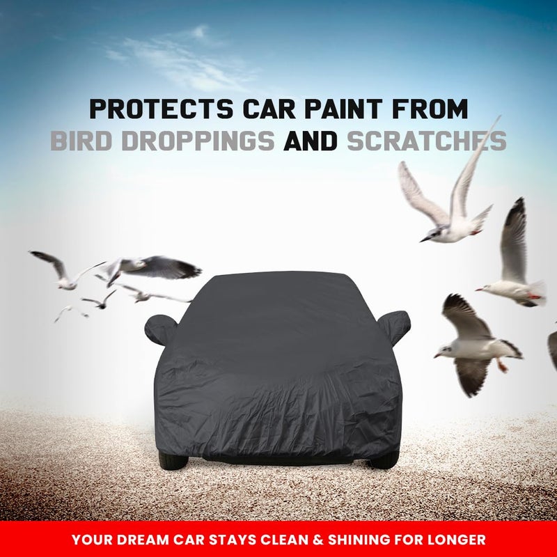 Autofact Beat Dustproof Car Cover with Mirror Pockets, Grey Color, Taffeta Polyster,Triple Stitched, Compatible with Chevrolet Beat Car Cover (2008 to 2017), Beat Car Accessories - Image 3