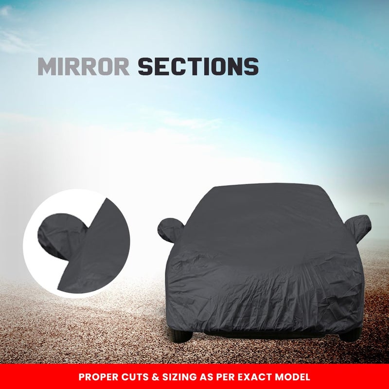 Autofact Beat Dustproof Car Cover with Mirror Pockets, Grey Color, Taffeta Polyster,Triple Stitched, Compatible with Chevrolet Beat Car Cover (2008 to 2017), Beat Car Accessories - Image 2