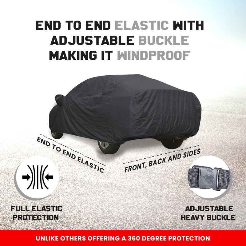 Autofact Beat Dustproof Car Cover with Mirror Pockets, Grey Color, Taffeta Polyster,Triple Stitched, Compatible with Chevrolet Beat Car Cover (2008 to 2017), Beat Car Accessories - Image 5