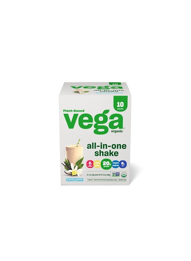 Vega Organic All-in-One Vegan Protein Powder, French Vanilla -Superfood Ingredients, Vitamins for Immunity Support, Keto Friendly, Pea Protein for Women & Men, 13.5 oz (Packaging May Vary)  - Image 1