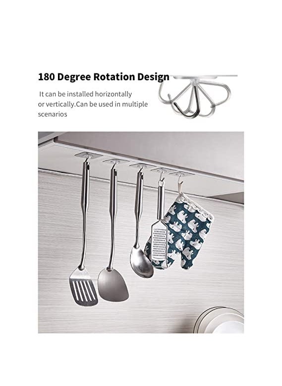 BK10 IMPORT & EXPORT BK 10 IMPORT EXPORT Self Adhesive Heavy Duty Sticky Hooks for Hanging 10KG Max Waterproof Transparent Adhesive Hooks for Wall Wall Hangers for Hanging Kitchen Bathroom Accessories20 Hook  - Image 3