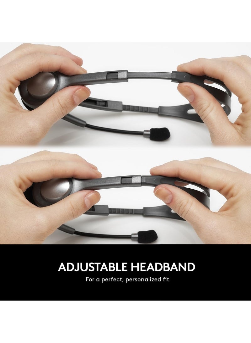 erorex Wired Headset, Stereo Headphones With Noise Cancelling Microphone, 3.5 mm Audio Jack, Pc/Mac/Laptop/Smartphone/Tablet Black, Large - Image 3