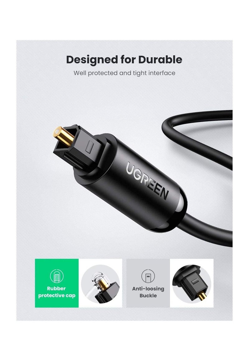 erorex - UGREEN Toslink Audio Optical Cable Male to Male Optical Audio Adapter Cable Compatible with PS4,VD/CD player,Blu-ray players,Game console (1M) - Image 1
