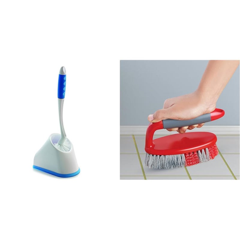Cello Kleeno Angular Toilet Brush with Storage Stylish Design Rubberised Handle for Firm Grip