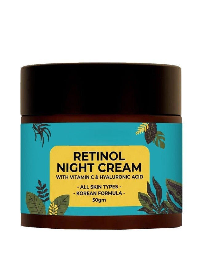ROYALS RADIANCE Retinol Night Cream for Face | With Vitamin C & Hyaluronic Complex | Korean Formula Night Moisturizer for All Skin Types | Skin Smoothing & Glow Care (50_GM, Pack OF_1) - Image 1
