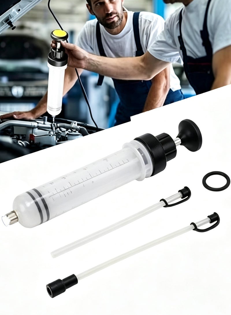 HPMY Automotive Fluid Extractor Pump, 500cc Manual Oil Change Syringe with Hose, Fluid Extractor for Car, Motorcycle & Boat Maintenance - White - Image 2