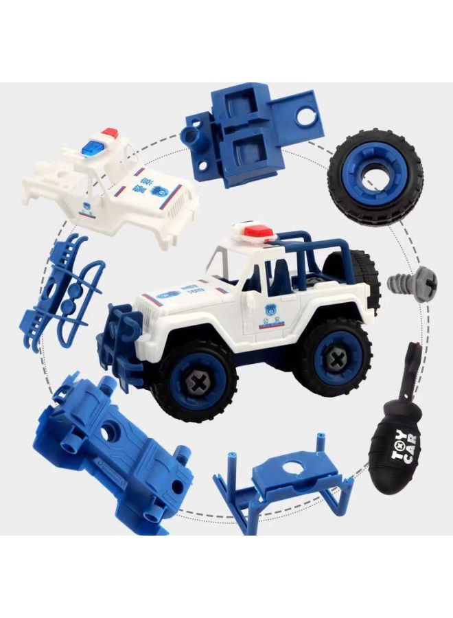 Children's Diy Disassembly And Assembly Four-in-one Mixed Toy Police Car Screw Assembly Puzzle Disassembly And Assembly Toy Gift-Color:Chinese Police Car Series Folding Car (4 Mixed) - Image 5