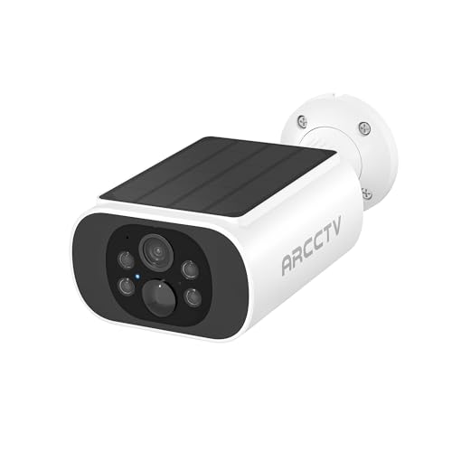 ARCCTV Solar Security Camera Outdoor Wireless, 4MP Battery Powered Home Surveillance Camera with Embedded Solar Panel, PIR Motion Sensor, 2.4G/5G Dual Band WiFi - Image 1