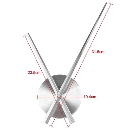 Timelike 3D Clock Hands, DIY Large Clock Hands Needles Wall Clocks 3D Home Art Decor Quartz Clock Mechanism Accessories (Silver) - Image 2
