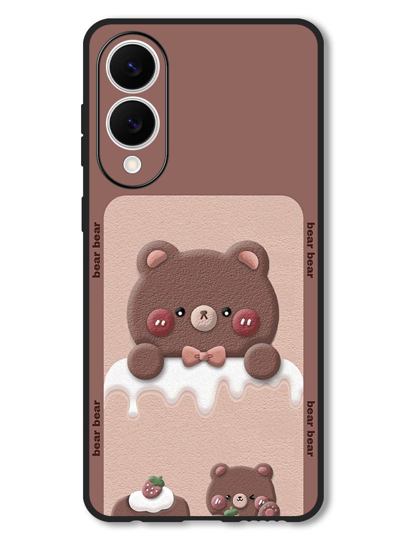 Theodor Case Compatible with Samsung Galaxy S25 Edge 6.7 Inch Protection Shockproof Bumper Cover Bear Strawberry - Image 1