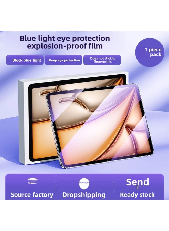 Generic - For Apple IPad Tablet Tempered Film Air6 Protective Film Pro Full Screen Mini7 Anti-Drop Anti-Fingerprint HD-Color:1 Piece Of Blue Light [tempered Film]_with Wooden Box Packaging-Size:Applicable To Ipad Air7 2025 ( 11inch ) - Image 1