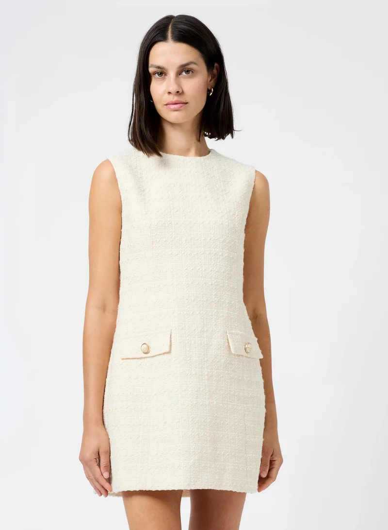 فرنش كونكشن Structured Tweed Mini Dress