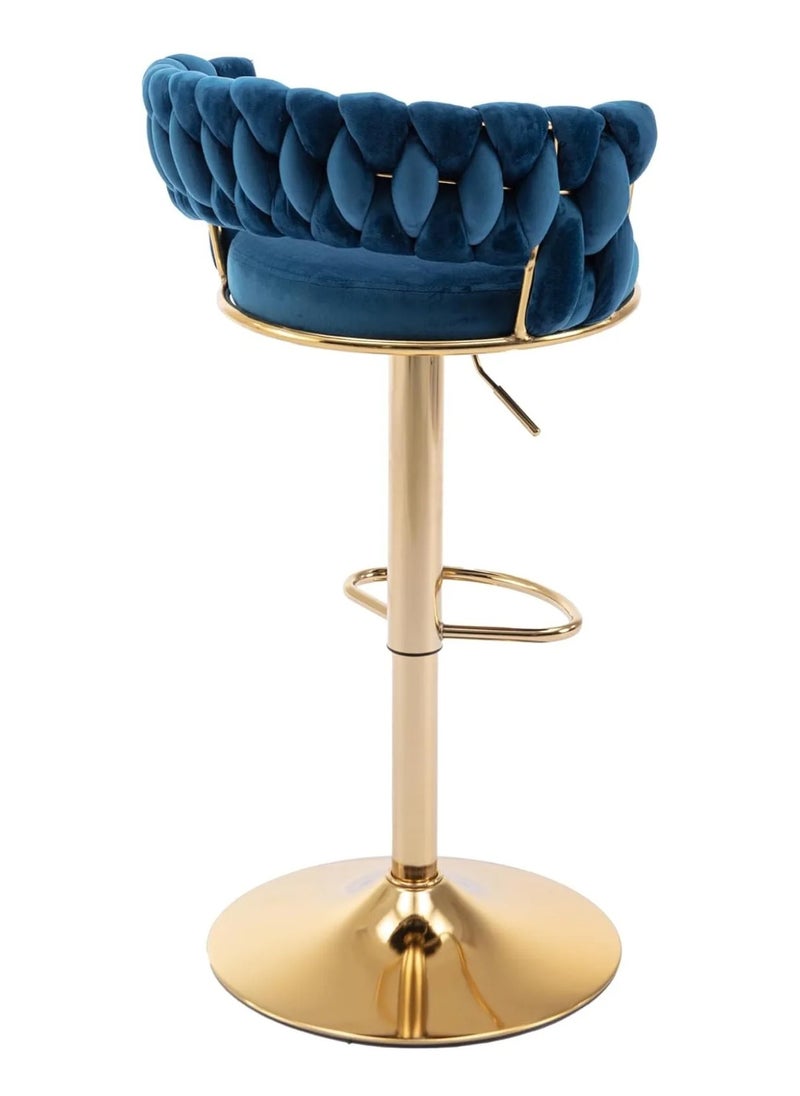 DubaiGallery - Bar Stools 360° Swivel Chair with Backrest, Modern Adjustable Counter Height Barstools, Premium Velvet Upholstered Bar Stool for Kitchen Pub, Café, Counter, Bar, Restaurant - Image 1