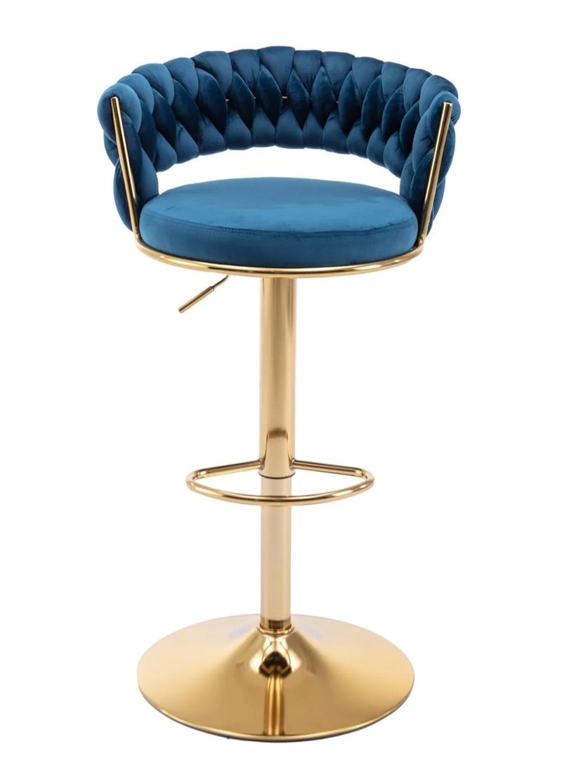 DubaiGallery - Bar Stools 360° Swivel Chair with Backrest, Modern Adjustable Counter Height Barstools, Premium Velvet Upholstered Bar Stool for Kitchen Pub, Café, Counter, Bar, Restaurant - Image 1