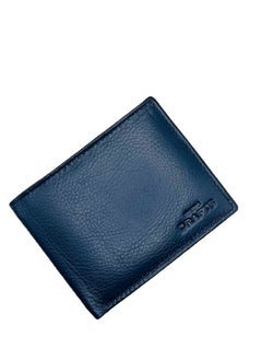 MARIO DRAFTS Mario Drafts Leather Bifold Wallet for Men, Navy  - Image 1