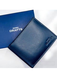 MARIO DRAFTS Mario Drafts Leather Bifold Wallet for Men, Navy  - Image 2