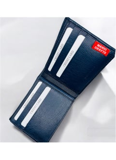 MARIO DRAFTS Mario Drafts Leather Bifold Wallet for Men, Navy  - Image 3