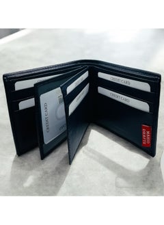 MARIO DRAFTS Mario Drafts Leather Bifold Wallet for Men, Navy  - Image 4