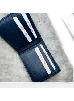 MARIO DRAFTS Mario Drafts Leather Bifold Wallet for Men, Navy  - Image 5