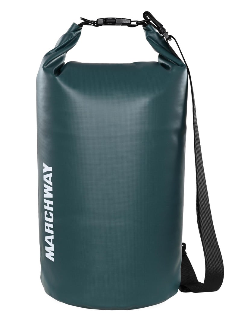 MARCHWAY Floating Waterproof Dry Bag Backpack 5L/10L/20L/30L/40L, Roll Top Sack Keeps Gear Dry for Kayaking, Rafting, Boating, Swimming, Camping, Hiking, Beach, Fishing (Blackish Green, 20L) - Image 1