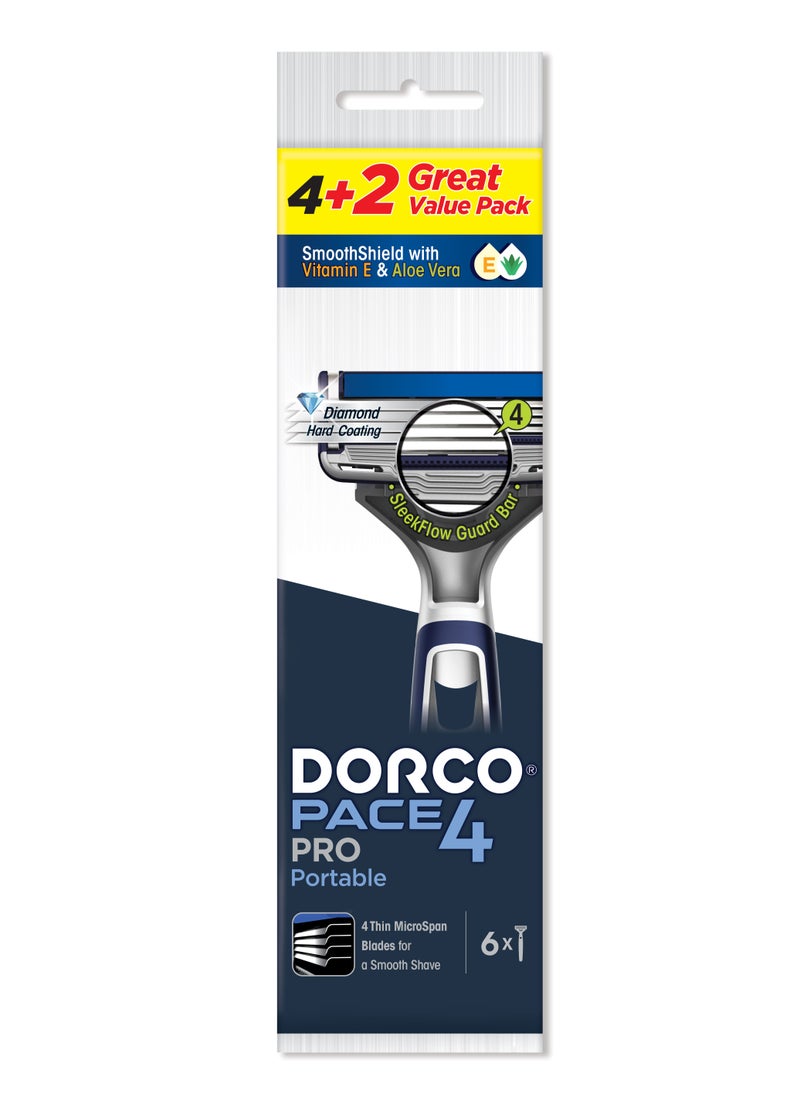 DORCO Dorco Pace4 Pro Men Portable Razor 4+2 FRC100  - Image 1