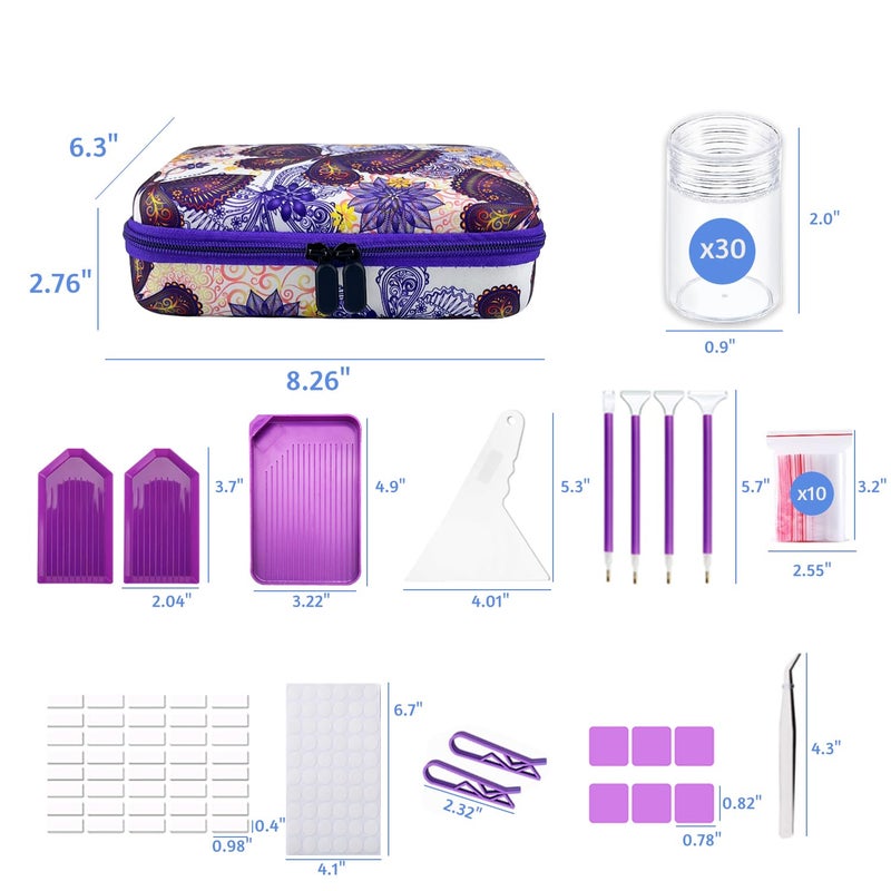 LIRUNQIU Diamond Painting Storage Containers, 30 Slots Diamond Art Accessories and Tools Kits Storage Box(Purple) - Image 5