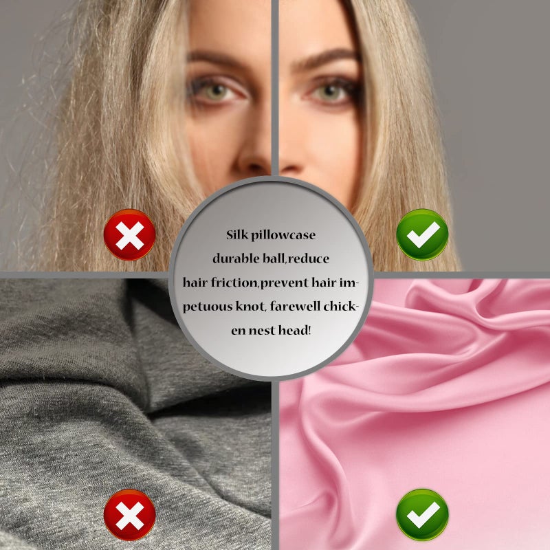 Suatien Silk Pillow Cases 2 Pack,Soft Breathable and Sliky Standard Size Pillow Cases Set of 2,Natural Mulberry Silk Pillowcase Set of 2 for Hair and Skin with Hidden Zipper (Pink,20"X 26",2pcs) - Image 5