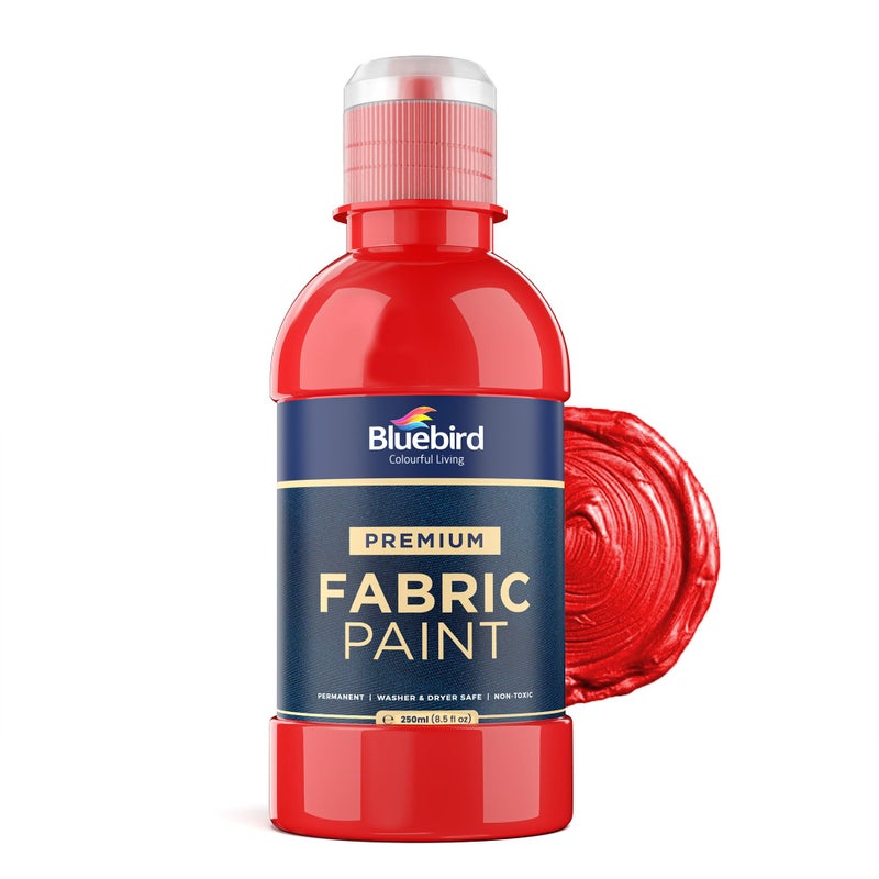 BLUEBIRD Fabric Paint Vermilion Red 85 Fl Oz Permanent Fabric Paints for Clothes and Furniture Upholstery - Image 2