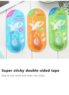 KASTWAVE Double-Sided Adhesive Scrapbook Runner Tape Roller Permanent Adhesive Dots Roller Applicator Glue Roller Tapes Great for Home, Office, Crafting Cards Paper 8MM*5MM-3PCS  Random Color  - Image 2