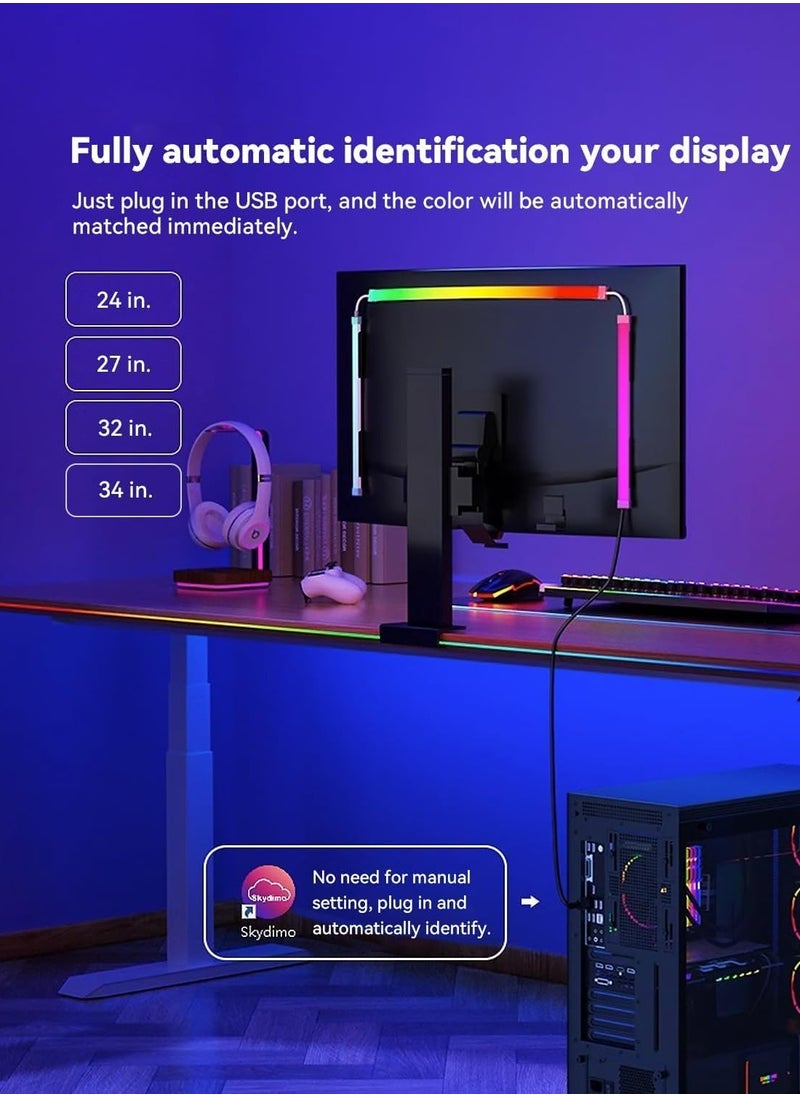 RATSAW - Monitor Led Backlight 27 Inch Led Strip Lights Sync with Screen Color or Music RGB Computer Light Bar Behind Monitor Supports Pc or Mac USB Powered - Image 1