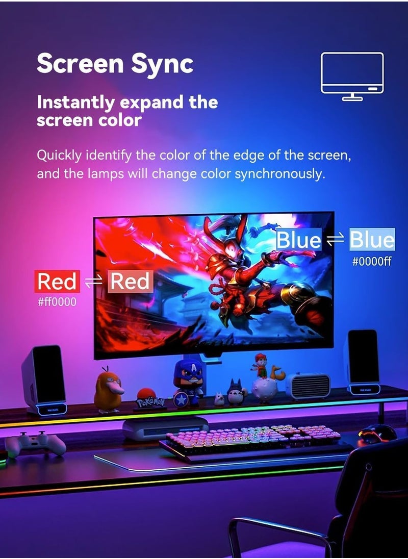 RATSAW - Monitor Led Backlight 27 Inch Led Strip Lights Sync with Screen Color or Music RGB Computer Light Bar Behind Monitor Supports Pc or Mac USB Powered - Image 1