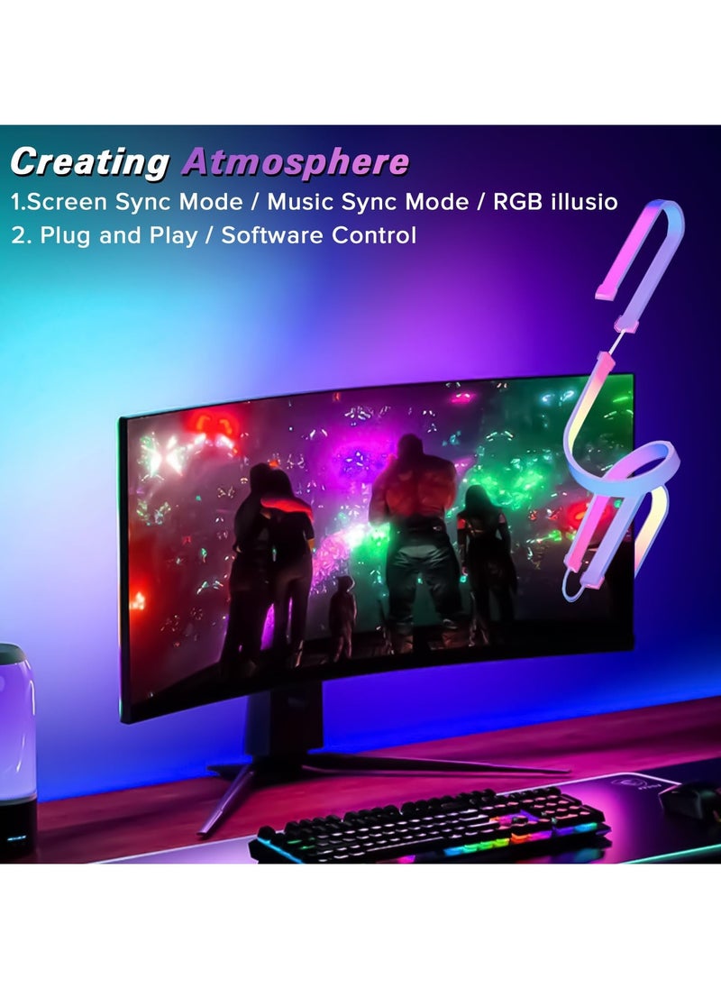 RATSAW - Monitor Led Backlight 27 Inch Led Strip Lights Sync with Screen Color or Music RGB Computer Light Bar Behind Monitor Supports Pc or Mac USB Powered - Image 1