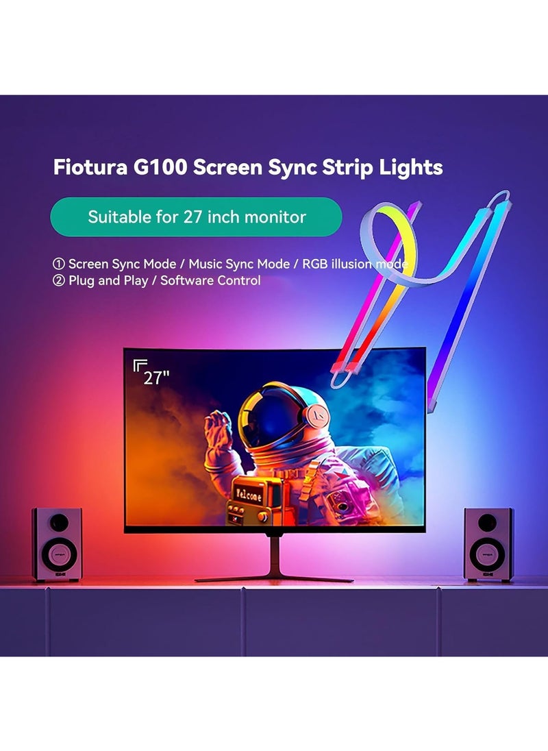 RATSAW - Monitor Led Backlight 27 Inch Led Strip Lights Sync with Screen Color or Music RGB Computer Light Bar Behind Monitor Supports Pc or Mac USB Powered - Image 1