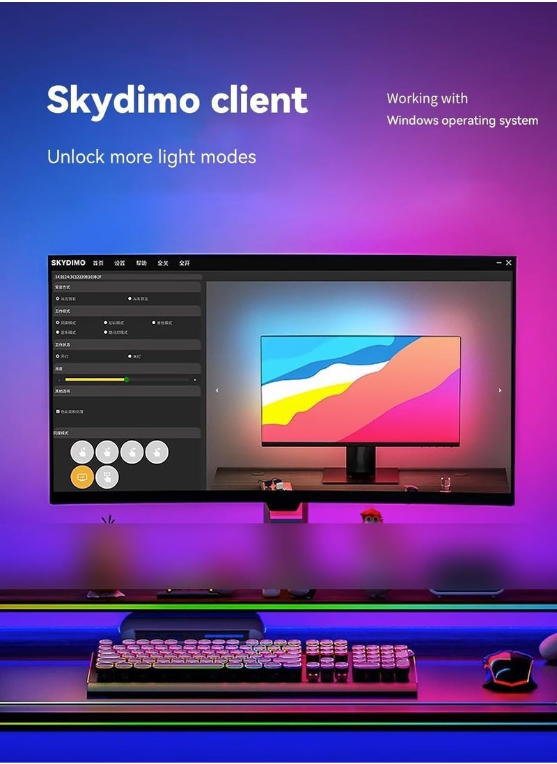 RATSAW - Monitor Led Backlight 27 Inch Led Strip Lights Sync with Screen Color or Music RGB Computer Light Bar Behind Monitor Supports Pc or Mac USB Powered - Image 1
