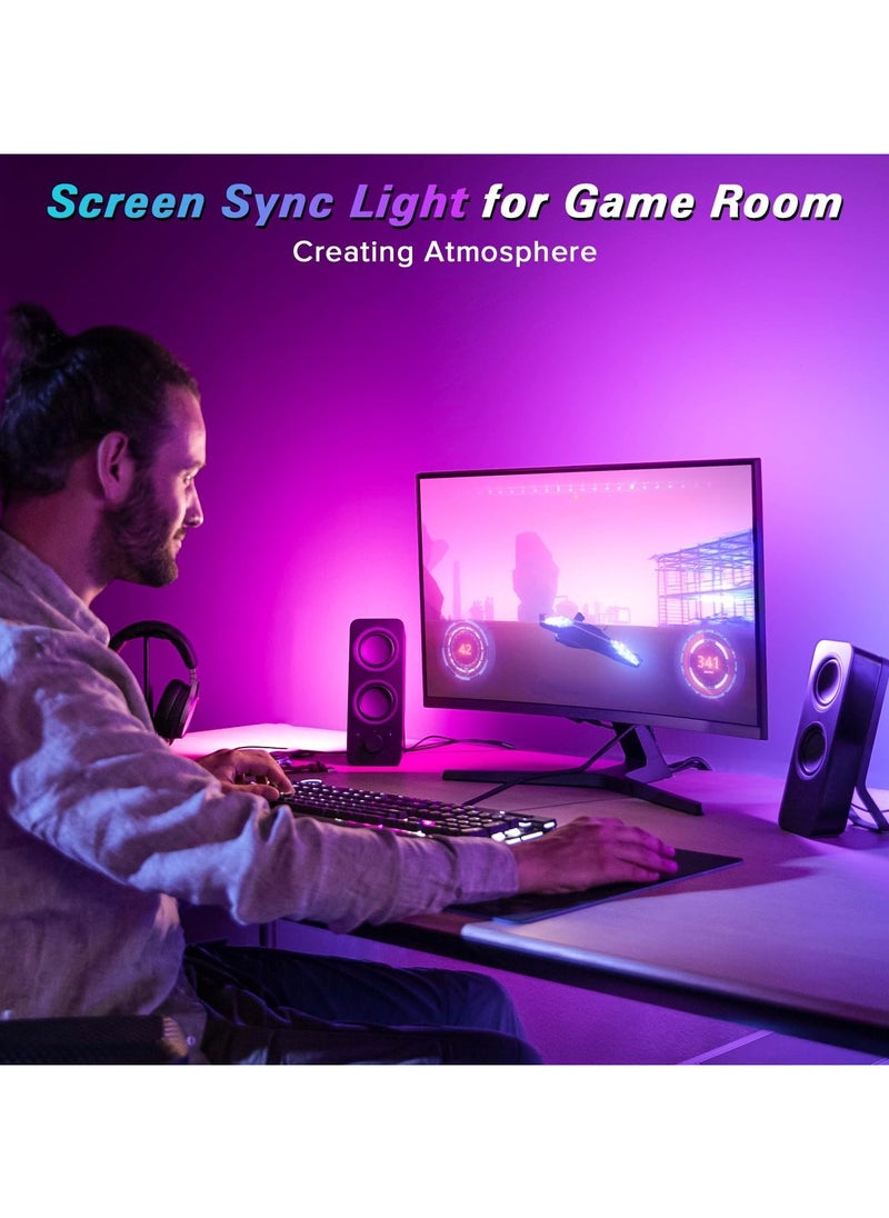 RATSAW - Monitor Led Backlight 27 Inch Led Strip Lights Sync with Screen Color or Music RGB Computer Light Bar Behind Monitor Supports Pc or Mac USB Powered - Image 1