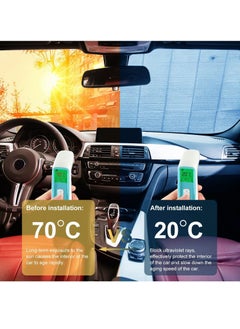 Y&D Car Windshield Sunshade, Accordion Foldable Front Sun Shade 5-Layer UV Protection Auto Visor Cover Iridescent Bling Heat Reflector  - Image 5