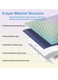 Y&D Car Windshield Sunshade, Accordion Foldable Front Sun Shade 5-Layer UV Protection Auto Visor Cover Iridescent Bling Heat Reflector  - Image 3