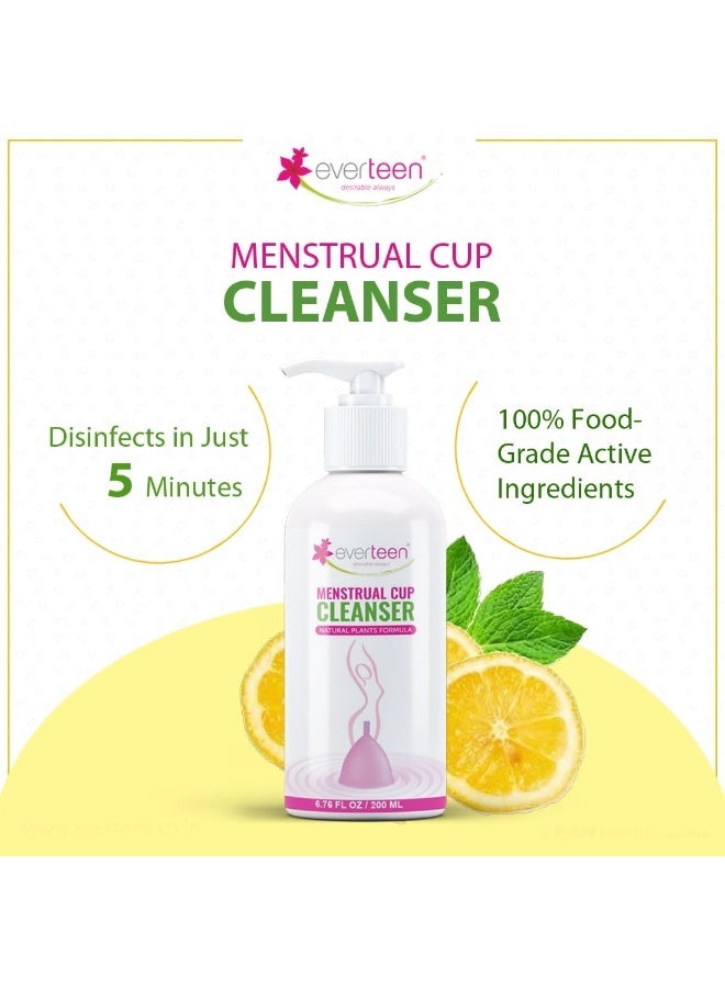 إيفرتين منظف ​​أكواب الدورة الشهرية من إيفرتين بتركيبة نباتية للنساء، يزيل بقع الدم - عبوة واحدة (200 مل) - Image 2