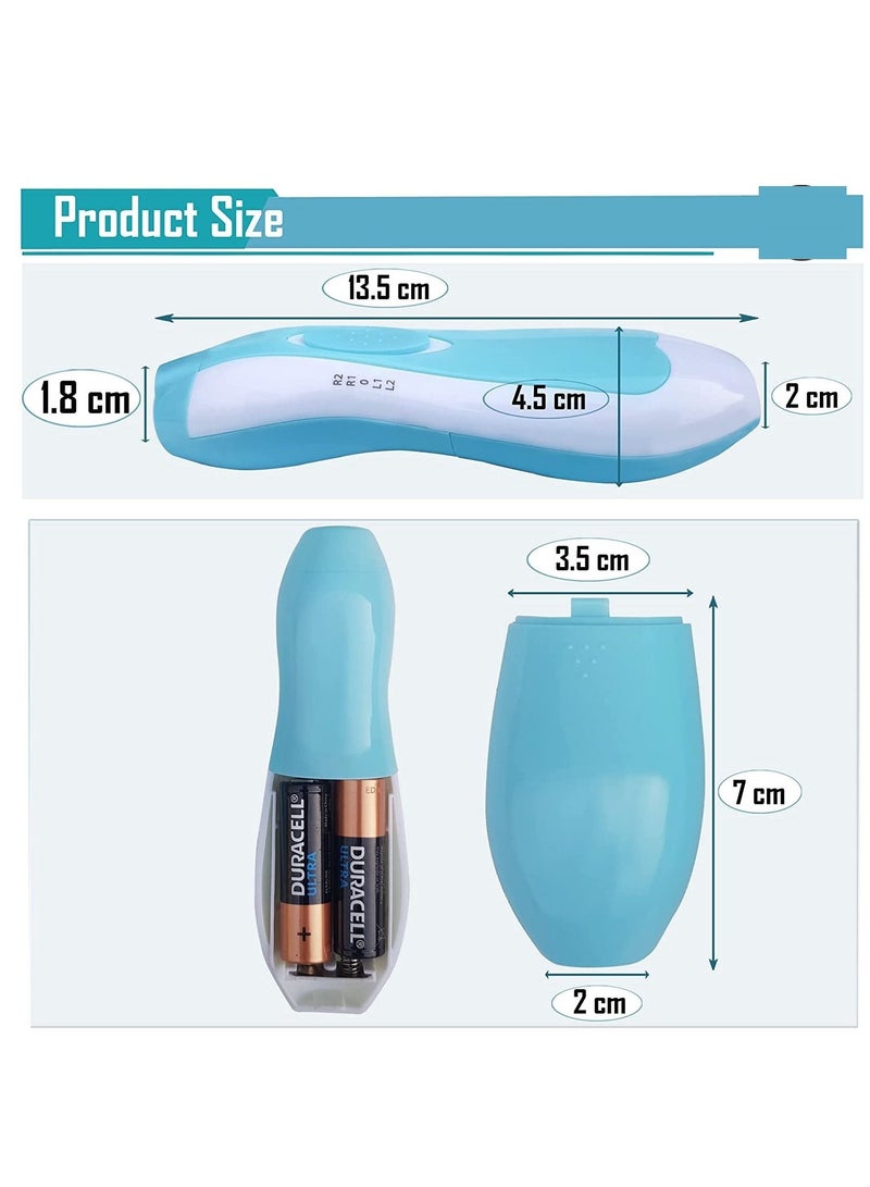 Baby Nail File Grinder Set Safe Nail Trimmer Kit for Kids Safe & Amp Effective Baby Manicure Tools Blue - Image 3