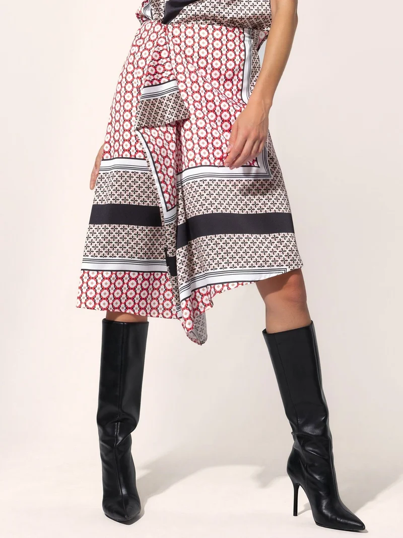 هيكاب Patterned Satin Midi Skirt