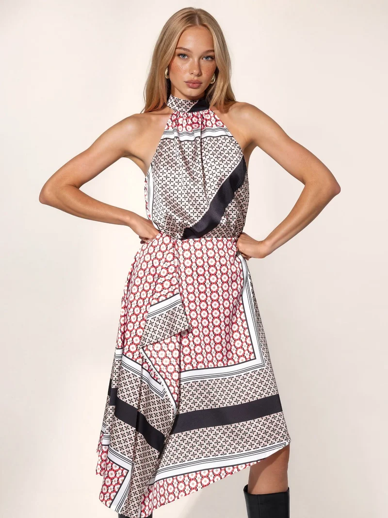 هيكاب Patterned Satin Midi Skirt