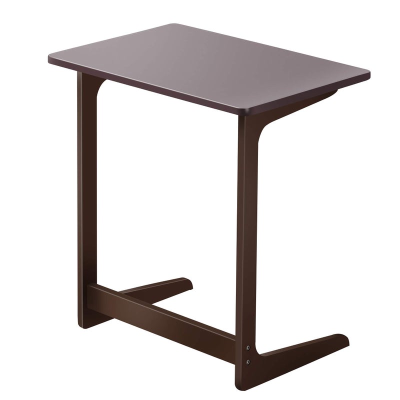 Zoopolyn Zoopolyn Tv Tray Table Bamboo Tv Dinner Table C Shaped end Table for Sofa Couch Laptop Living Room Bedroom Brown 