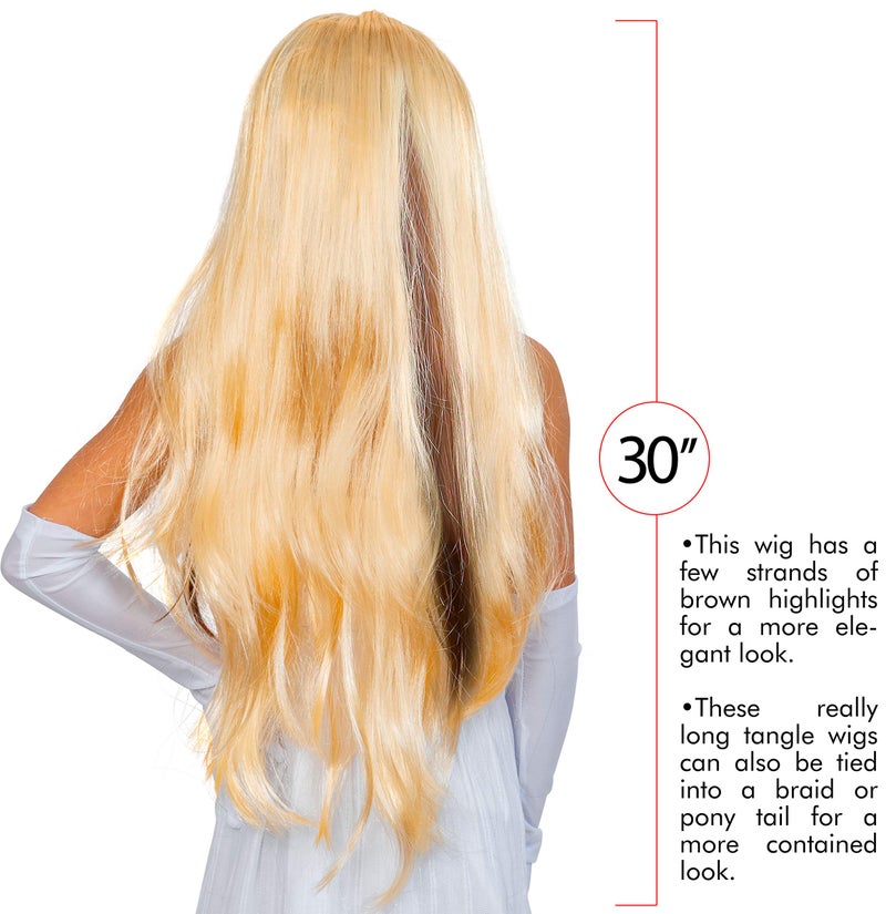 Skeleteen Long Blond Princess Wig - Blonde Kids Pretend Play Costume Accessories Princess Wigs for Children - Image 5
