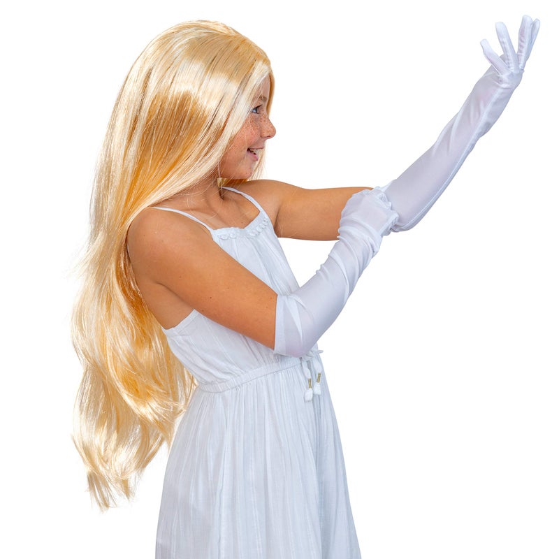 Skeleteen Long Blond Princess Wig - Blonde Kids Pretend Play Costume Accessories Princess Wigs for Children - Image 2