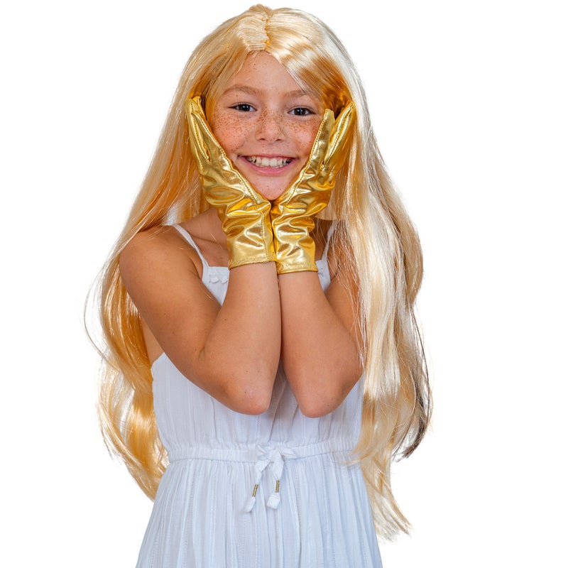 Skeleteen Long Blond Princess Wig - Blonde Kids Pretend Play Costume Accessories Princess Wigs for Children - Image 3