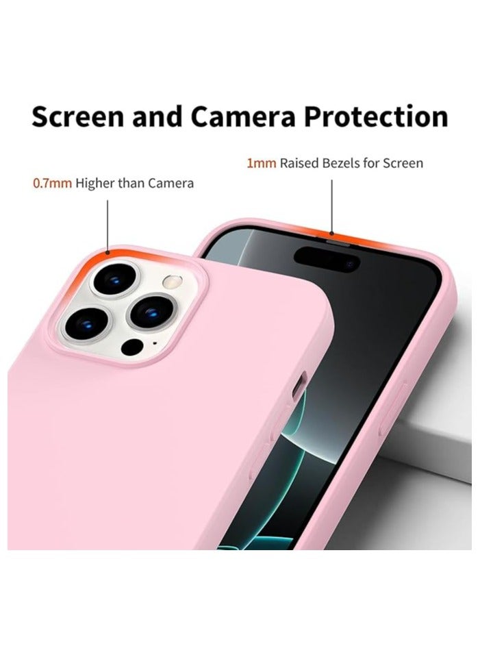 ACLIX Silicone Case Compatible with iPhone 16 Pro, Slim Liquid Silicone Phone Case with 3-Layer Soft Rubber Shockproof Bumper with TPU Lining (Pink) - Image 4