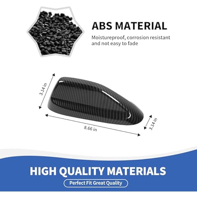rayihni Shark Fin Antenna Base Cover Trim Compatible with Dodge Durango 2014-2024 & RAM 2018-2024 & for Jeep Grand Cherokee 2021-2024, Carbon Fiber - Image 3