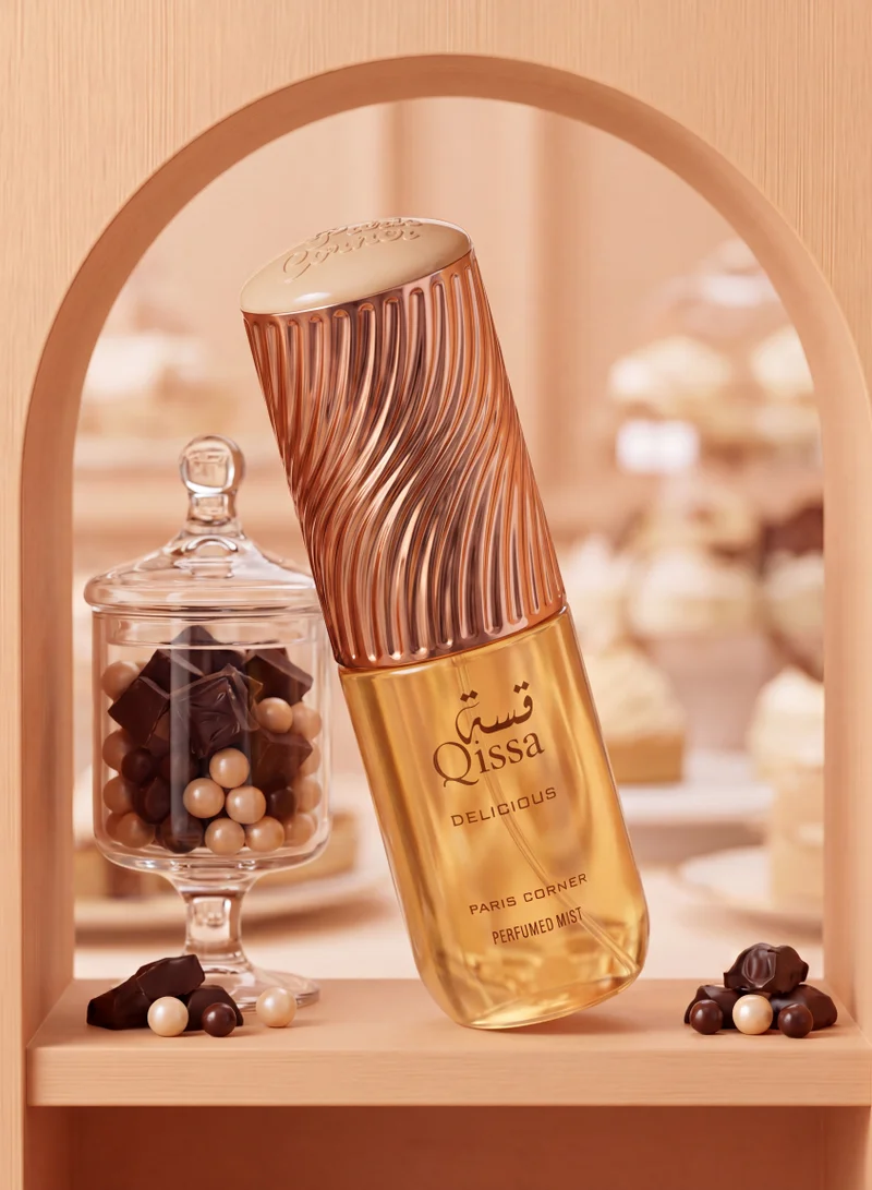 PARIS CORNER Paris Corner Qissa Delicious Body Mist 200ml | Sweet Gourmand Fragrance Mist for Women | Refreshing & Long-Lasting Scent